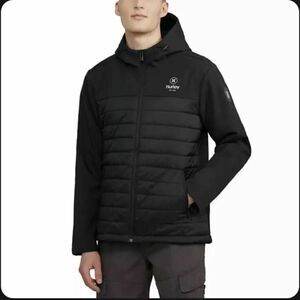 Hurley Mens Windproof 3 Layer Fabric Technology Jacket, Black M